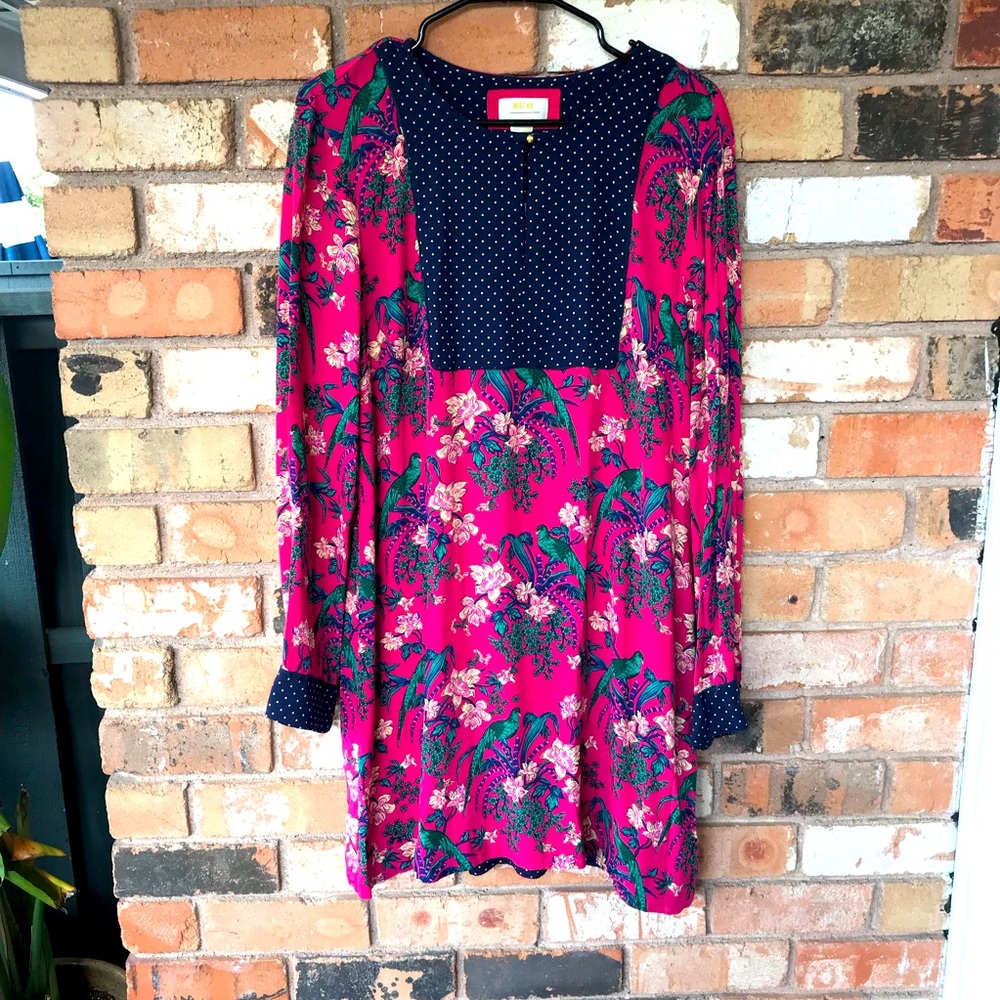 Maeve Pink Polka Dot Bird Dress
